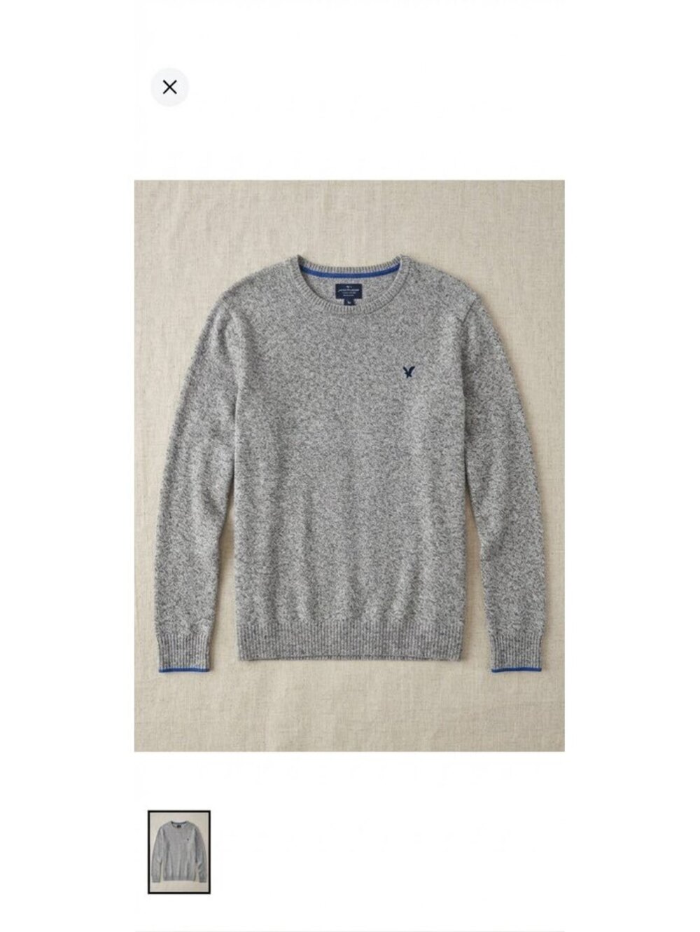 American Eagle Outfitters Men's Gray Space Dye Crewneck Sweater XXL